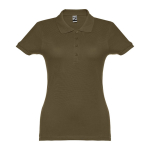 Polo em diversas cores para mulher em algodão 195 g/m2 THC Eve cor verde militar primeira vista