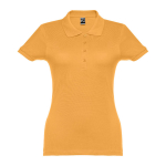 Polo em diversas cores para mulher em algodão 195 g/m2 THC Eve cor amarelo-escuro primeira vista