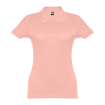 Polo em diversas cores para mulher em algodão 195 g/m2 THC Eve cor salmão primeira vista