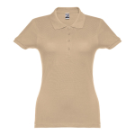 Polo em diversas cores para mulher em algodão 195 g/m2 THC Eve cor castanho-claro
