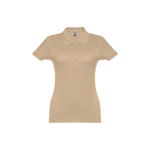Polo em diversas cores para mulher em algodão 195 g/m2 THC Eve cor castanho-claro primeira vista