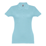 Polo em diversas cores para mulher em algodão 195 g/m2 THC Eve cor azul pastel