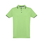 Polos bicolor com corte slim fit em algodão 210 g/m2 THC Rome cor verde-claro primeira vista