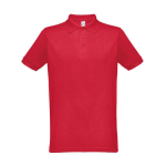 Polos com logo a cor total em algodão e poliester 200 g/m2 THC Berlin cor vermelho primeira vista