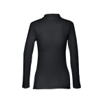 Polo de manga comprida para mulher em algodão 210 g/m2 THC Bern cor preto segunda vista