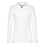 Polo de manga comprida para mulher em algodão 210 g/m2 THC Bern cor branco