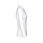 Polo de manga comprida para mulher em algodão 210 g/m2 THC Bern cor branco terceira vista