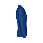 Polo de manga comprida para mulher em algodão 210 g/m2 THC Bern cor azul real terceira vista