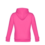 Hoodie personalizado criança algodão, poliester 320 g/m2 THC Phoenix Kids cor fúcsia vista conjunto
