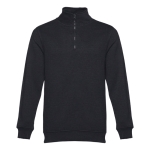 Sweatshirts com fecho 1/4 em algodão e poliester 320 g/m2 THC Budapest cor preto