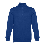 Sweatshirts com fecho 1/4 em algodão e poliester 320 g/m2 THC Budapest cor azul real primeira vista