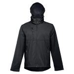 Casaco softshell para empresa, poliester com capuz 280 g/m2 THC Zagreb cor preto quarta vista