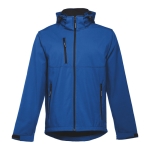 Casaco softshell para empresa, poliester com capuz 280 g/m2 THC Zagreb cor azul
