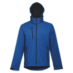 Casaco softshell para empresa, poliester com capuz 280 g/m2 THC Zagreb cor azul quarta vista