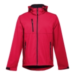 Casaco softshell para empresa, poliester com capuz 280 g/m2 THC Zagreb cor vermelho
