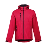 Casaco softshell para empresa, poliester com capuz 280 g/m2 THC Zagreb cor vermelho primeira vista