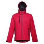 Casaco softshell para empresa, poliester com capuz 280 g/m2 THC Zagreb cor vermelho quarta vista