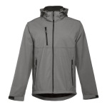 Casaco softshell para empresa, poliester com capuz 280 g/m2 THC Zagreb cor cinzento