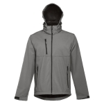 Casaco softshell para empresa, poliester com capuz 280 g/m2 THC Zagreb cor cinzento quarta vista