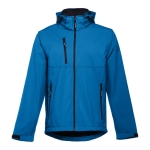 Casaco softshell para empresa, poliester com capuz 280 g/m2 THC Zagreb cor ciano