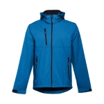 Casaco softshell para empresa, poliester com capuz 280 g/m2 THC Zagreb cor ciano primeira vista