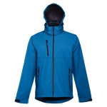 Casaco softshell para empresa, poliester com capuz 280 g/m2 THC Zagreb cor ciano quarta vista