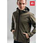 Casaco softshell para empresa, poliester com capuz 280 g/m2 THC Zagreb cor verde militar vista conjunto