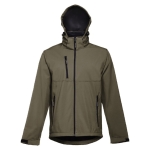 Casaco softshell para empresa, poliester com capuz 280 g/m2 THC Zagreb cor verde militar quarta vista