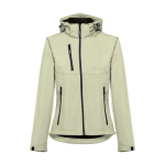 Casacos softshell poliester para mulher com capuz 280 g/m2 THC Zagreb cor verde pastel primeira vista