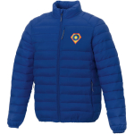 Casacos promocionais em nylon 380T com isolamento Elevate Essentials cor azul vista impressão transfer