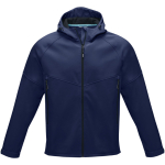 Casacos softshell personalizados reciclados rPET 280 g/m2 Elevate NXT cor azul-marinho segunda vista frontal