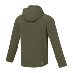 Casaco softshell impermeável respirável poliester 300 g/m2 Elevate Life cor verde oliva terceira vista traseira