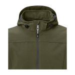 Casaco softshell impermeável respirável poliester 300 g/m2 Elevate Life cor verde oliva vista detalhe 1