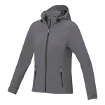 Casaco softshell poliester para mulher com capuz 300 g/m2 Elevate Life cor cinzento