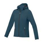 Casaco softshell poliester para mulher com capuz 300 g/m2 Elevate Life cor ciano