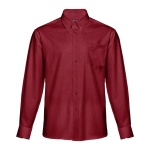 Camisas Oxford para homem em algodão e poliester 130 g/m2 THC Tokyo cor bordeaux primeira vista
