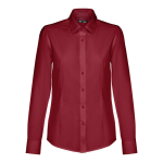 Camisa cintada em algodão e poliester para mulher 130 g/m2 THC Tokyo cor bordeaux primeira vista