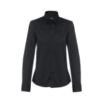 Camisas para mulher em algodão e poliamida 115 g/m2 THC Paris cor preto primeira vista