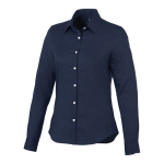 Camisas personalizadas Oxford de mulher, algodão 142 g/m2 Elevate Life cor azul-marinho
