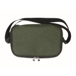 Saco térmico de RPET jaspeado com capacidade para 6 latas cor verde-escuro sexta vista