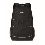 Mochila personalizada marmoreada com cores contrastantes rPET cor preto vista principal terceira vista