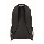 Mochila personalizada marmoreada com cores contrastantes rPET cor preto quarta vista