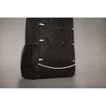 Mochila personalizada marmoreada com cores contrastantes rPET cor preto vista fotografia sétima vista