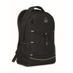 Mochila personalizada marmoreada com cores contrastantes rPET cor preto vista principal