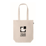 Sacos ecológicos personalizados de cânhamo com fole 200 g/m2 Planet cor bege vista principal