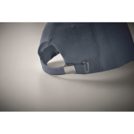 Boné de basebol de cânhamo personalizável de 5 painéis Eco Soft cor azul vista fotografia quarta vista