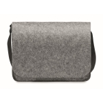 Saco para portátil de feltro rPET com fecho de velcro 15'' Casual cor cinzento terceira vista