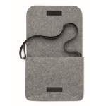 Saco para portátil de feltro rPET com fecho de velcro 15'' Casual cor cinzento sexta vista