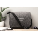 Saco para portátil de feltro rPET com fecho de velcro 15'' Casual cor cinzento vista conjunto principal