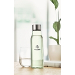 Garrafa de vidro colorido para personalizar 500ml Crystal Iceberg cor verde-claro vista conjunto principal